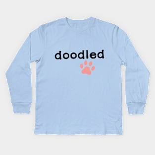 doodled with paw pring Kids Long Sleeve T-Shirt